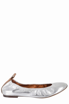 Metallic Leather Ballerina Flats Abrasion resistant Leather Soft