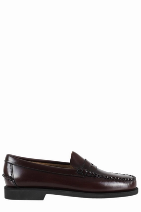 Dan Po Brown Burgundy Leather Moccasin Sea Breeze