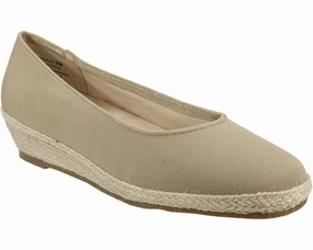 David Tate Chill Women's US 5 Taupe Round Toe Slip-On Espadrille Shoes KHD291 Minimal Core