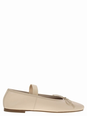 Leather Ballerina And Elastic Band Relaxed Footwear