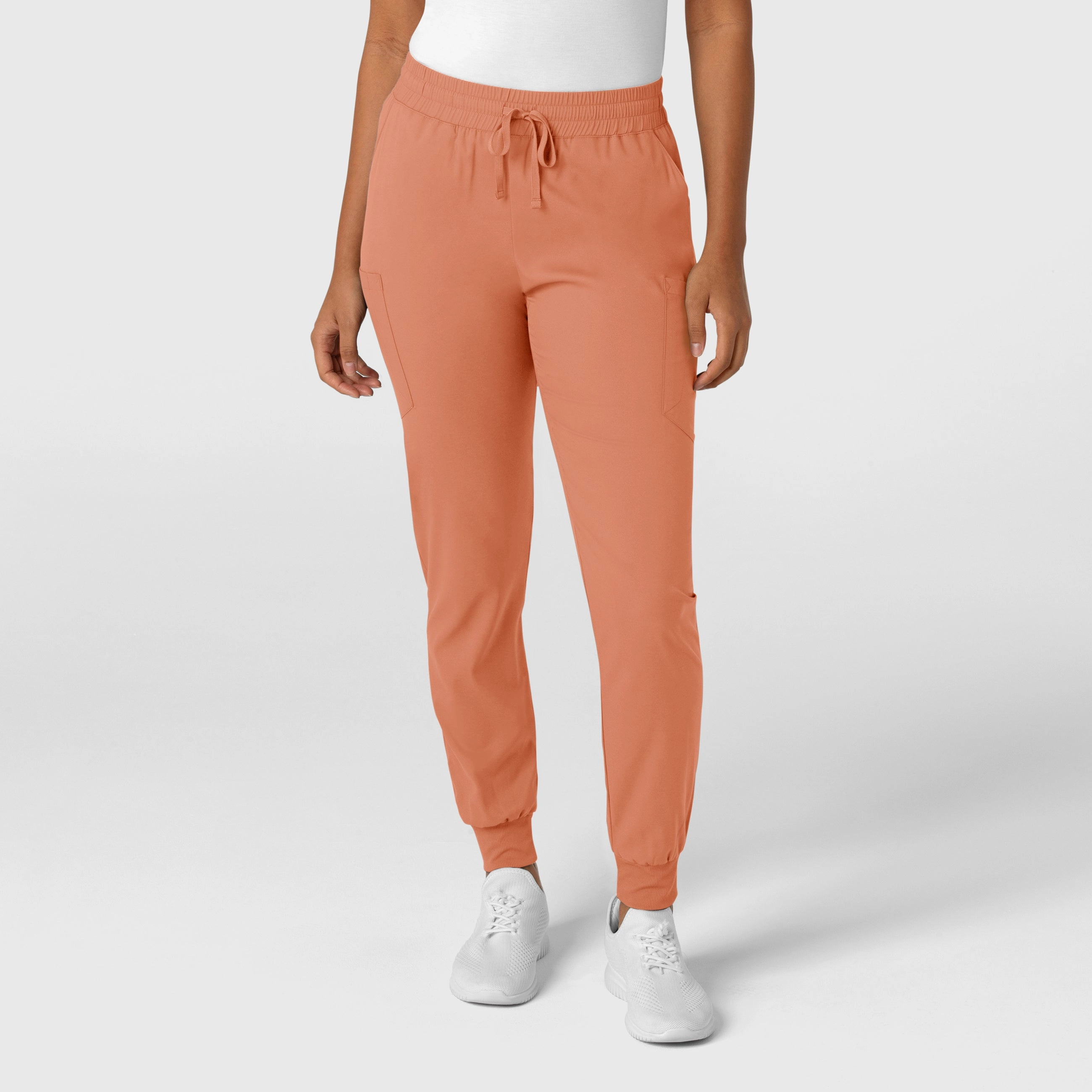 Relaxed Waist Stretch Panels Boundless Women's Jogger Scrub Pant - Terracotta