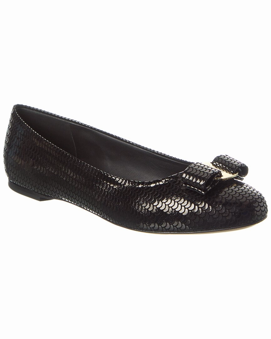 Shop Lane Ferragamo Varina Sequin Suede Flat