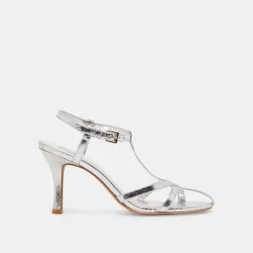 LIANE HEELS SILVER DISTRESSED LEATHER Clear Heels