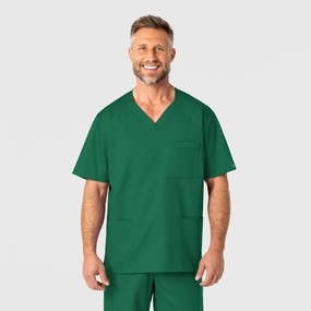 WonderWORK Men's V-Neck Scrub Top - Hunter PlushLining
