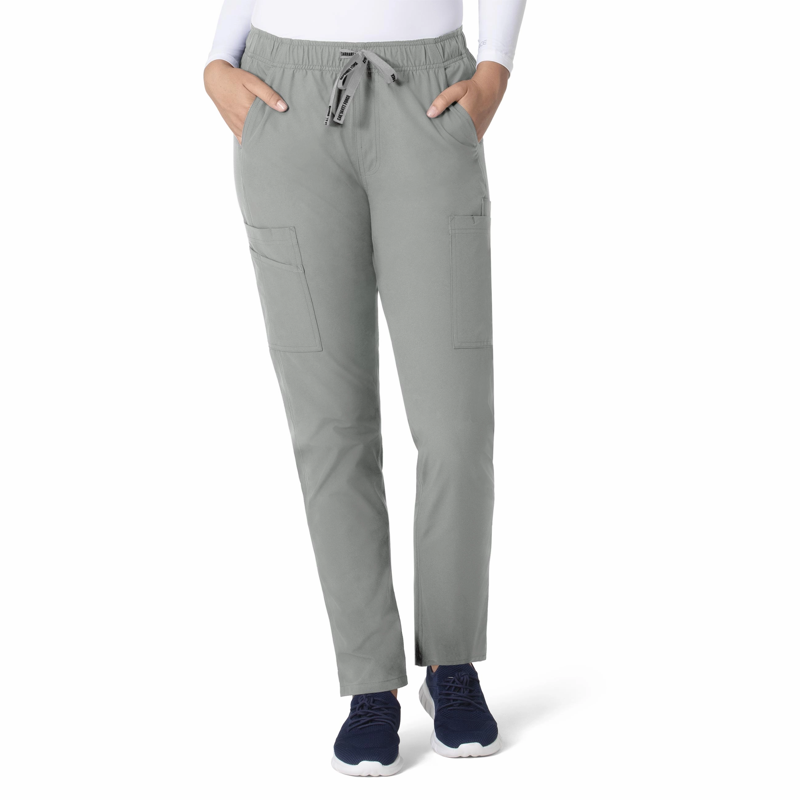 Ventilated Mesh Lining Reinforced Knees Carhartt Force Essentials Women's Straight Leg Scrub Pant - Grey