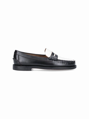 Reinforced Seams synthetic material Classic Black Loafer Flats