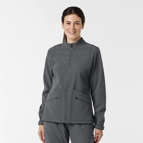 Women's Soft Shell Scrub Jacket - Pewter gardeners