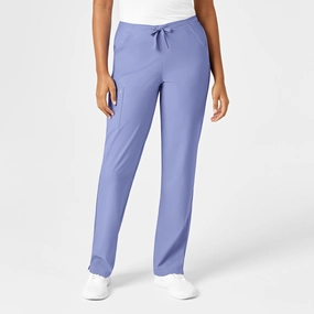W123 Women's Drawstring Scrub Pant - Ceil Blue Quick Dry Technology