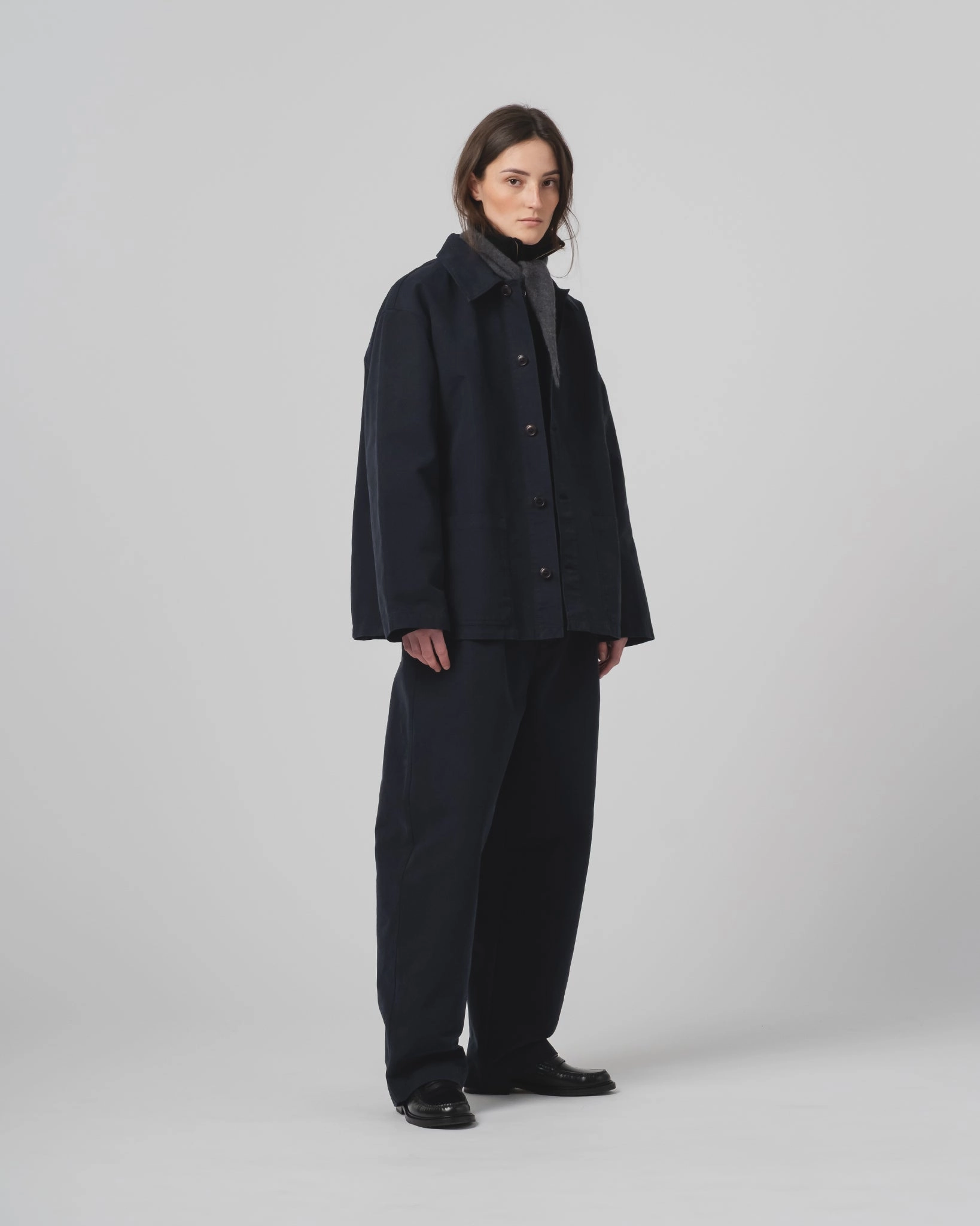 color - coordinating Coach Jacket Nebraska Cotton Inkt Blue