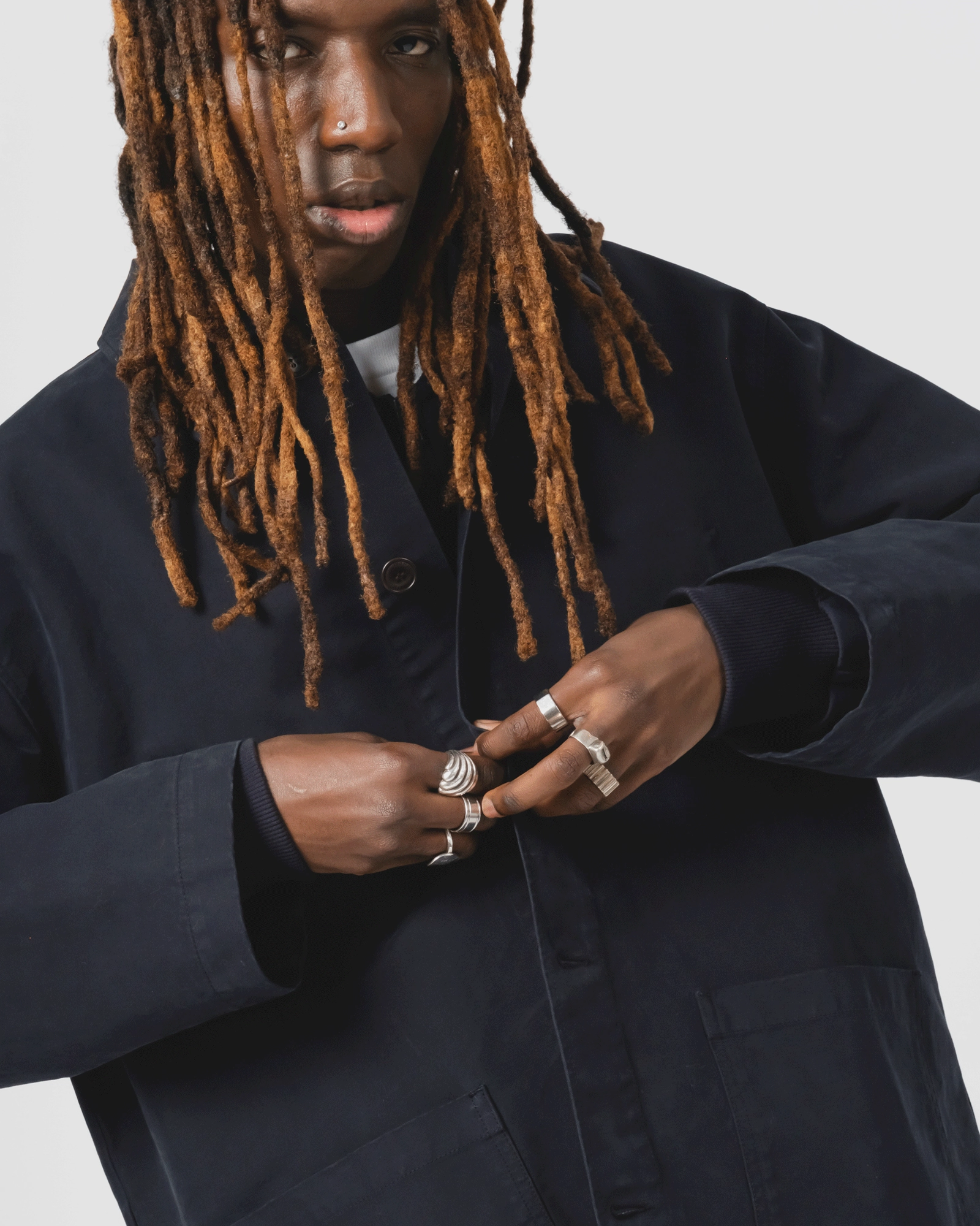 Weather Guard Rugged Outerwear Coach Jacket Nebraska Cotton Inkt Blue