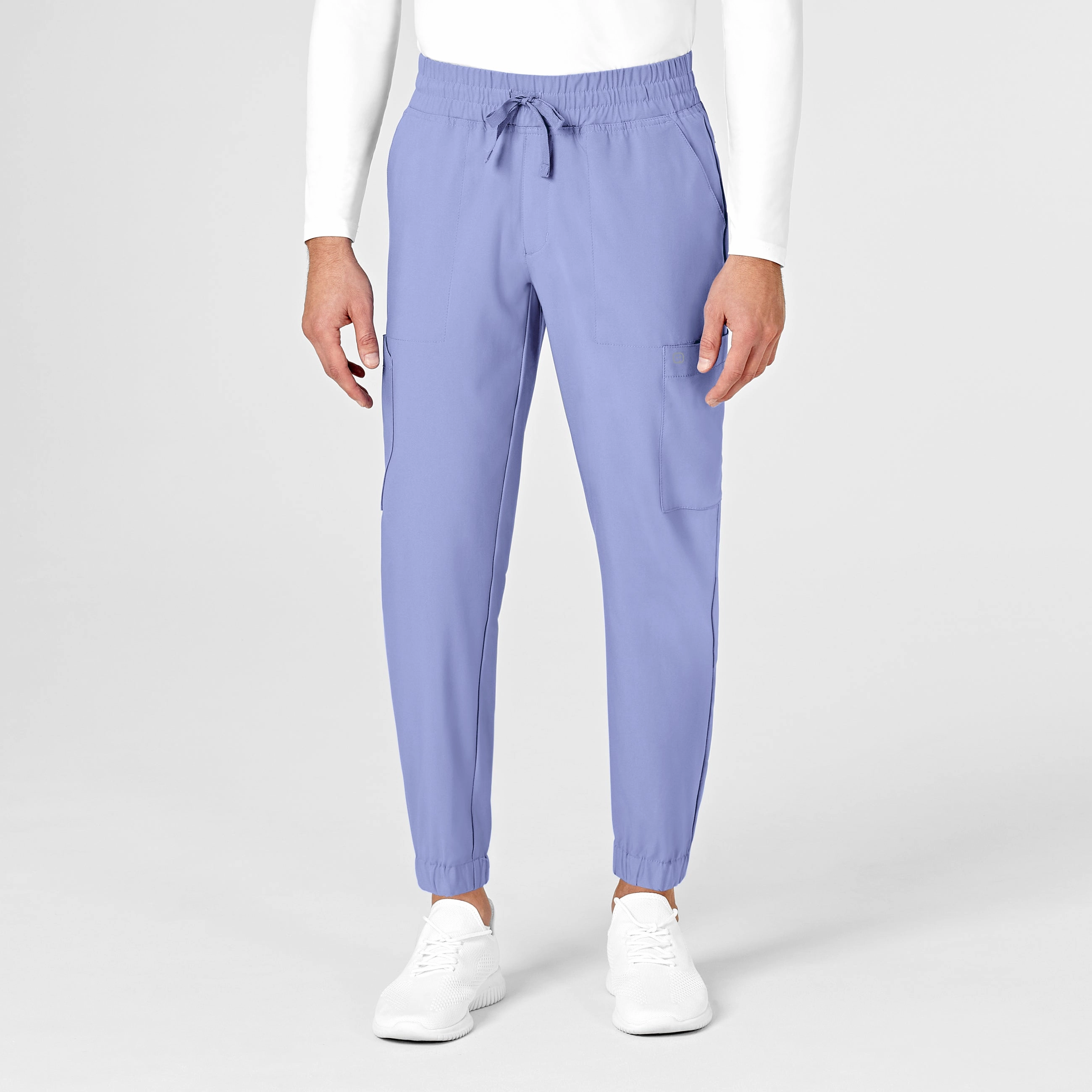 W123 Men's Cargo Jogger Scrub Pant - Ceil Blue Light support