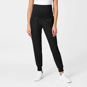 W123 Maternity Jogger Scrub Pant - Black Unisex style