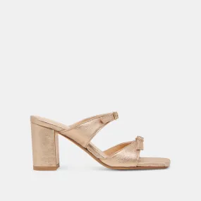 SHANE HEELS GOLD METALLIC LEATHER Comfortable Platform Heels Soft Leather