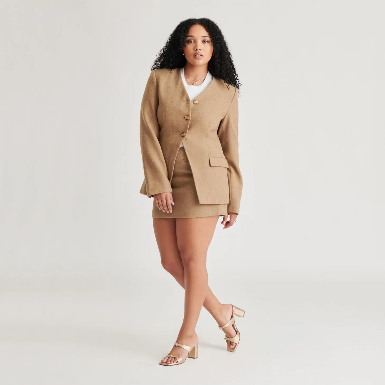 Edgy Profile Customizable SHANE HEELS GOLD METALLIC LEATHER