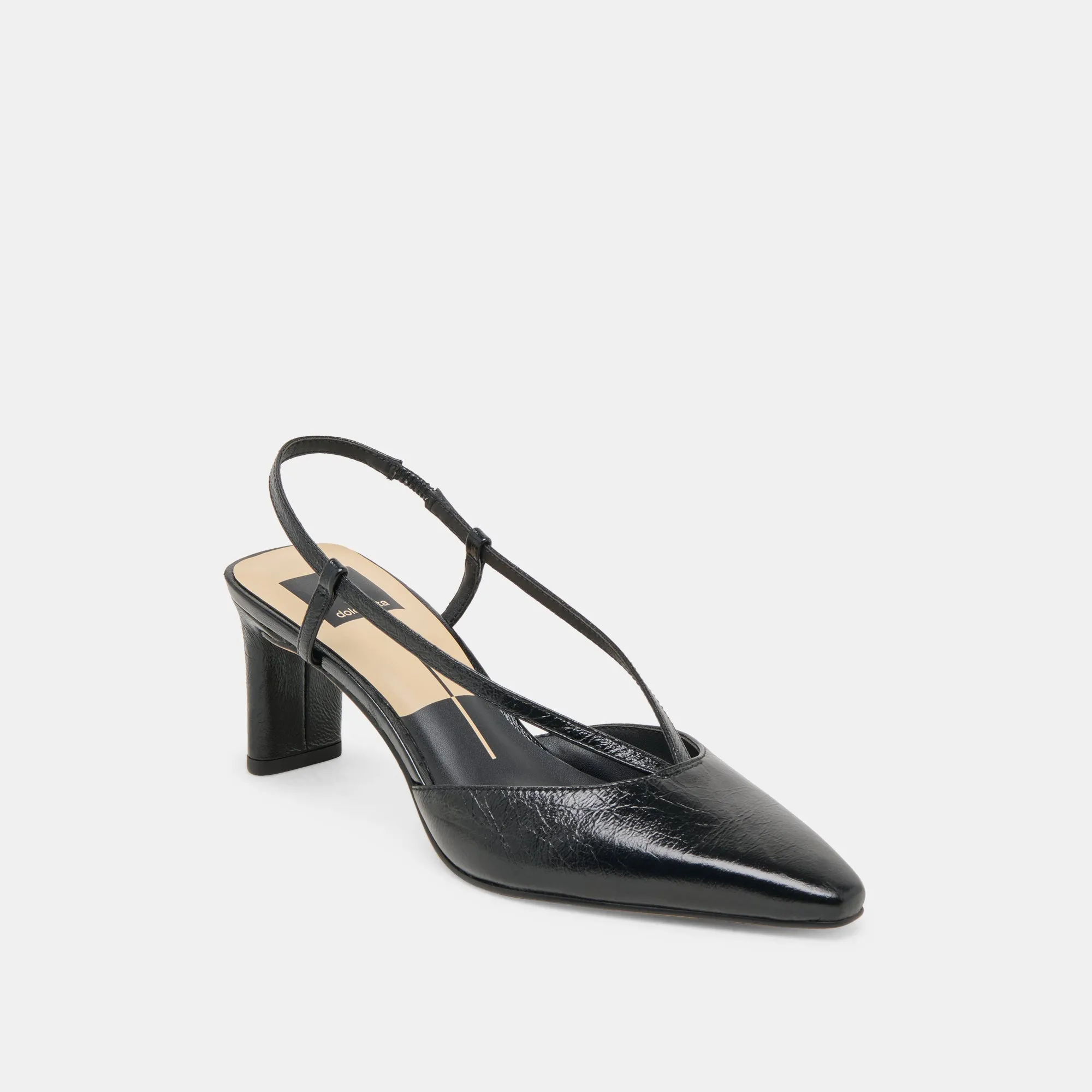 GINAY HEELS  BLACK LEATHER Bridal Heel Sandals