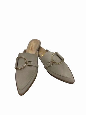 Women's Backless Flat Mules In Taupe Arch Support Shoes Field Glow