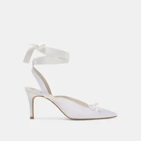EFORA HEELS TRUE WHITE SATIN Sleek Dress Shoes