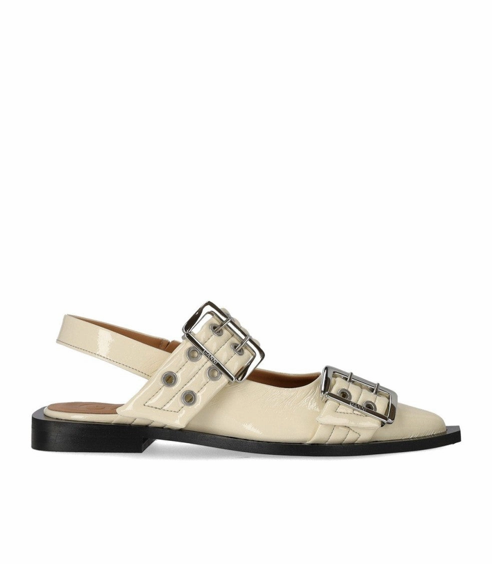 Egret Slingback Ballet Flat Shoe With Buckles Street Smart