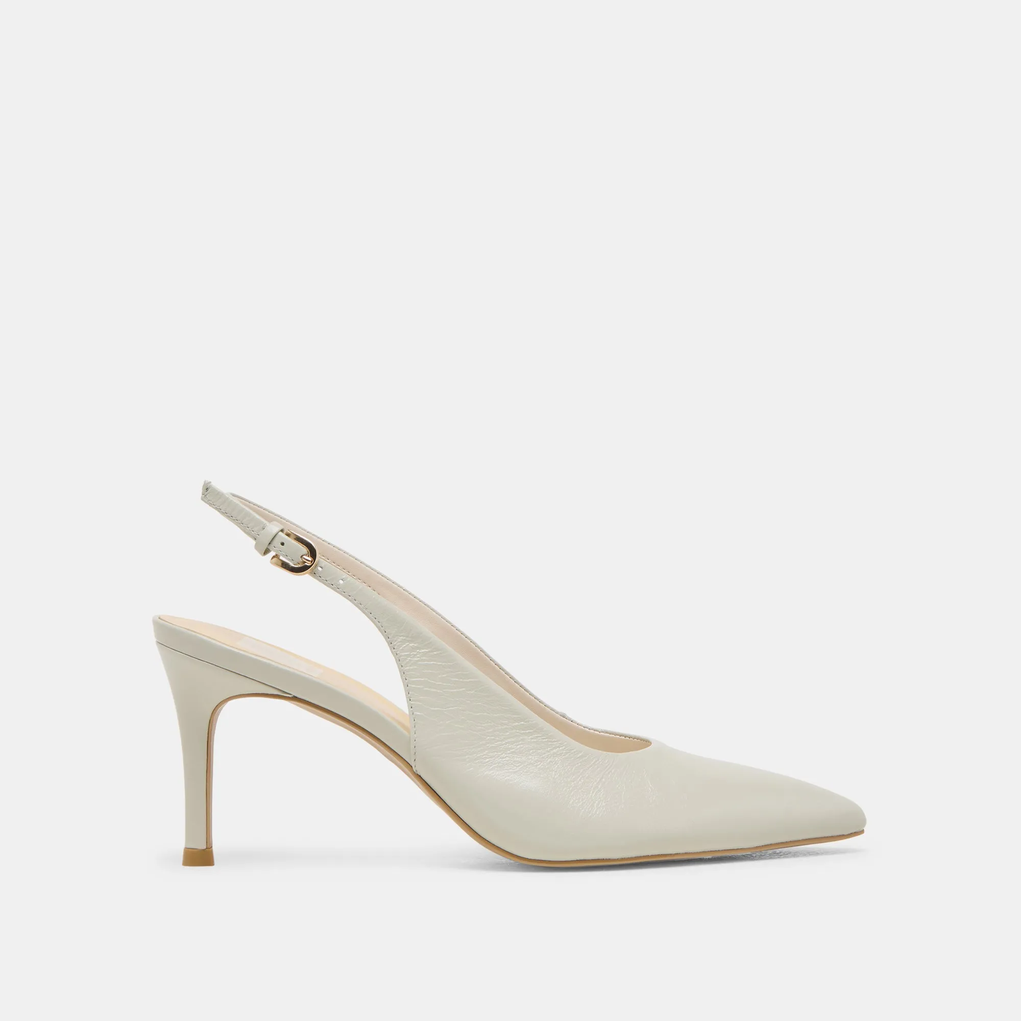 Luxury Leather Pumps ELASI HEELS LIGHT SAGE LEATHER