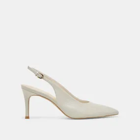 Luxury Leather Pumps ELASI HEELS LIGHT SAGE LEATHER