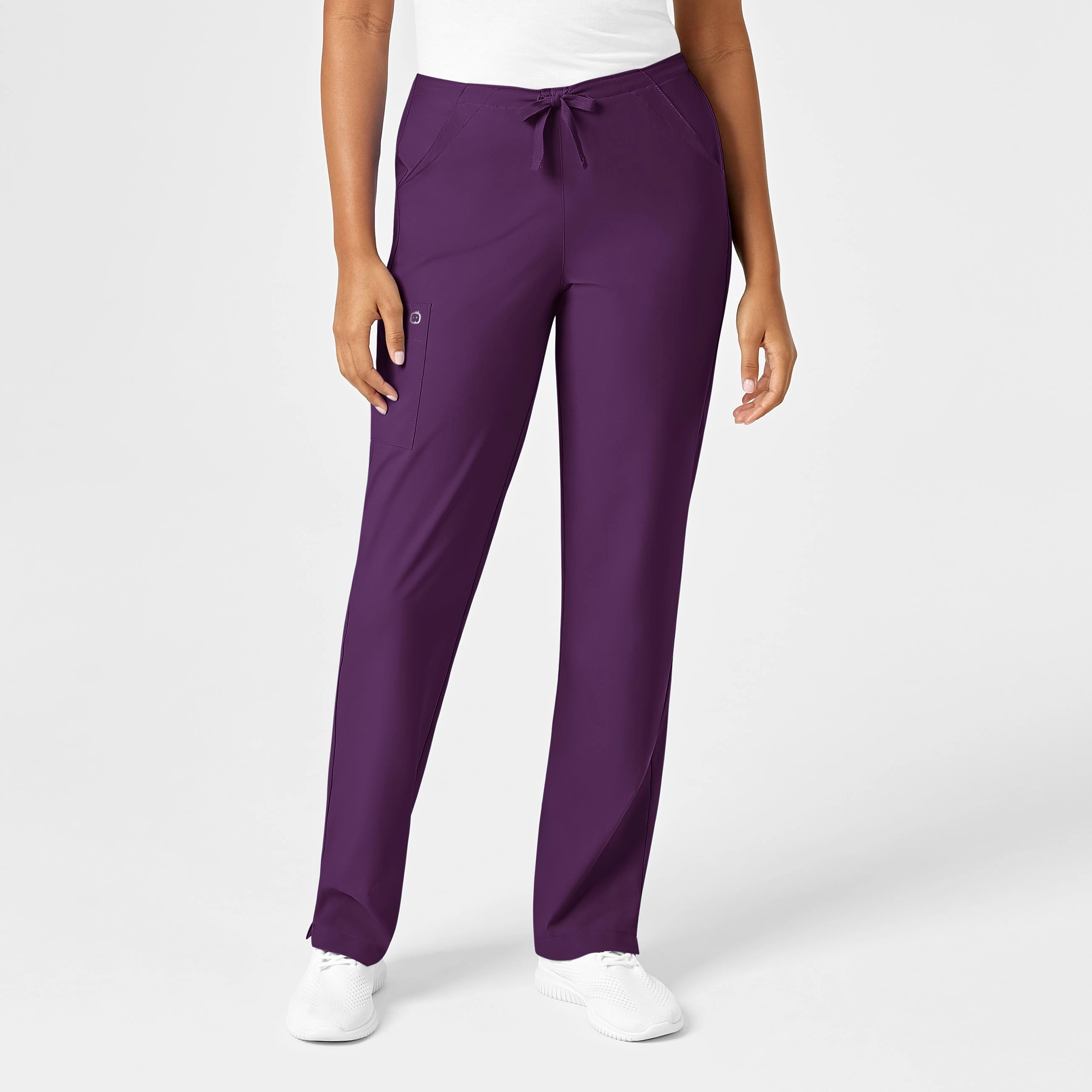 ElasticWaist W123 Women's Drawstring Scrub Pant - Eggplant
