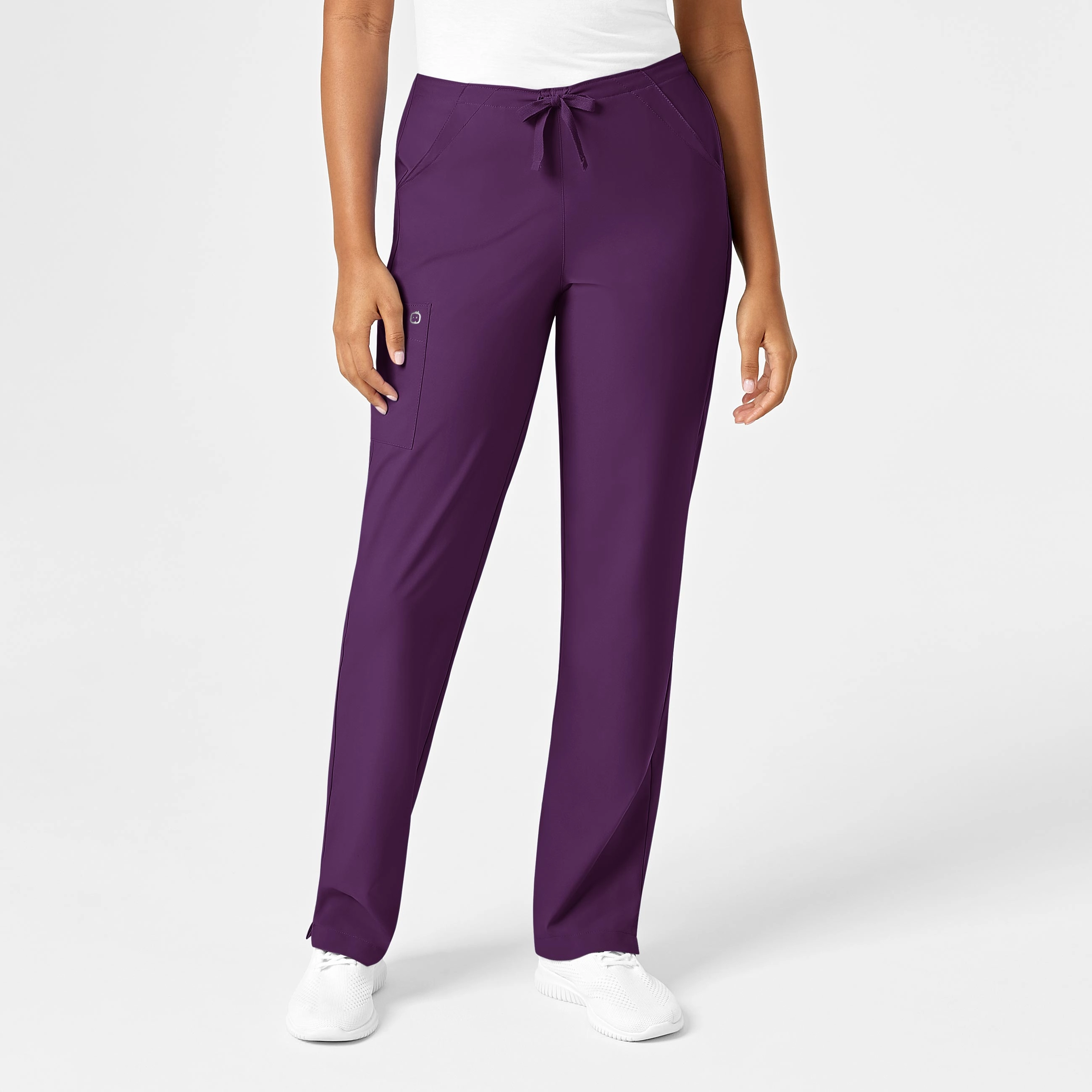 Sleek Look W123 Women's Drawstring Scrub Pant - Eggplant