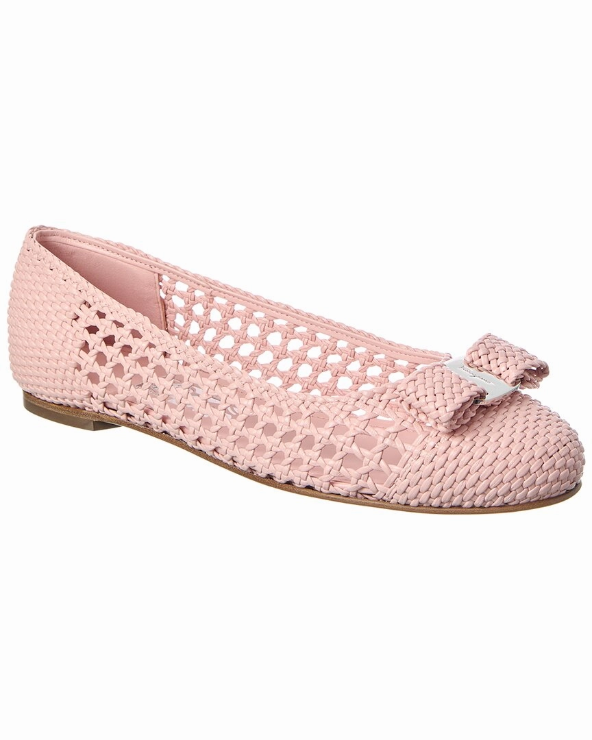 Flexible Shank Comfort Soles Ferragamo Varina Leather Ballet Flat