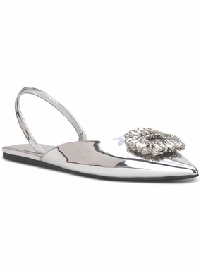 Port Glow Inc International Concepts Melicity Flats Women's  Silver Slingback ZPO3894