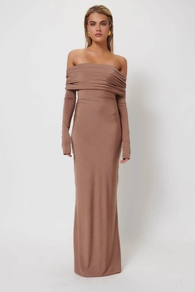 Gwen Gown - Coffee Subtle Flex Delicate Finish