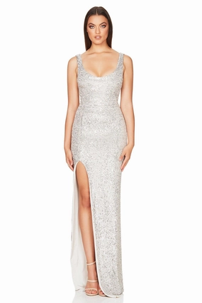 Nookie Demi Gown - Silver Gentle Look Easy Comfort Look