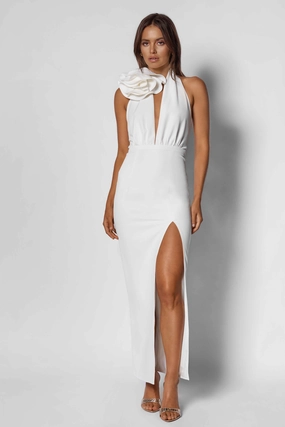 Elizabeth Dress - Ivory Front Detail Daily Ready