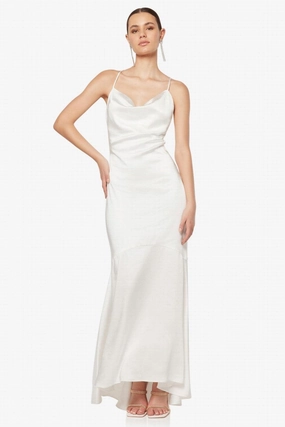 Elliatt Aisle Dress - Ivory Satin Glow Soft Tone