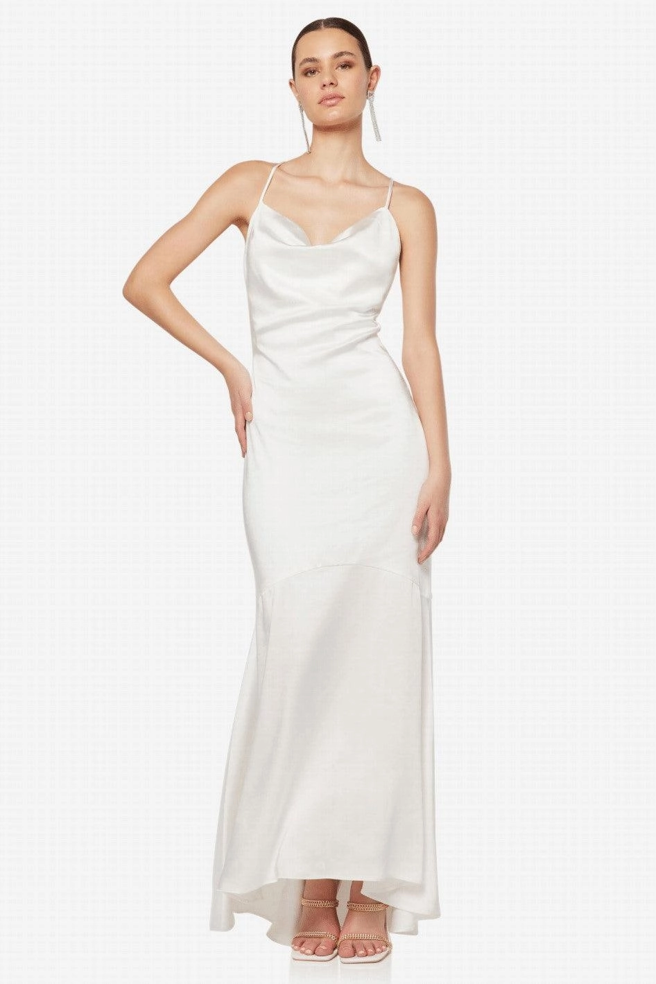 Elliatt Aisle Dress - Ivory Satin Glow Soft Tone