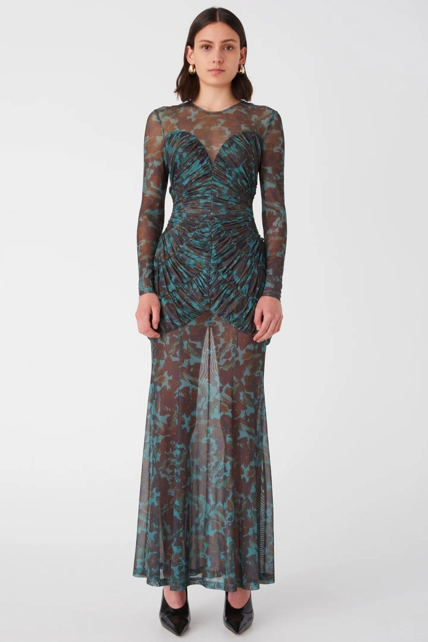 Trendy midi dress Misha Talitha Maxi Dress -  Vintage Chintz Print Jade