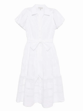 Mardi Dress in White A Line Cut