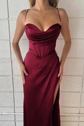 Esther Gown - Burgundy Minimal Mood Outfit Core