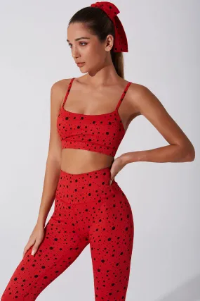 Hafwen Polka Dots Bra - Savvy Red Zipped seams