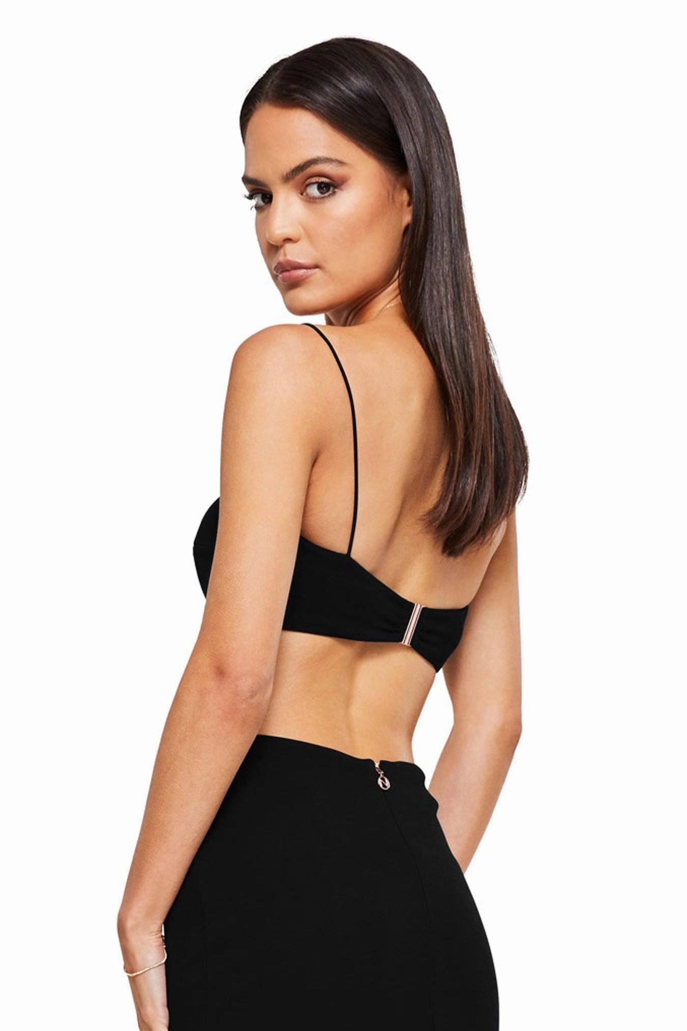 Work Pairing Wrap-Style Nookie Maia Crop - Black