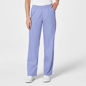 Active Stretch WonderWORK Women's Pull-On Cargo Scrub Pant - Ceil Blue