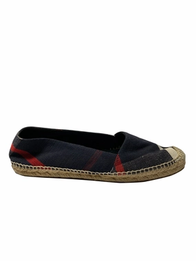 Seamless kids wear Burberry Checked Espadrilles in Navy Blue Canvas
