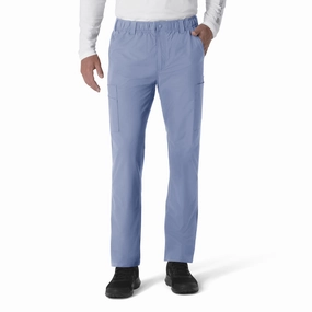 Carhartt Force Essentials Men's Straight Leg Cargo Scrub Pant - Ceil Blue No Gap Waist Construction