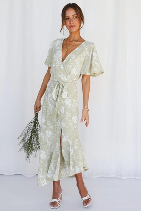 Kiyah Maxi Dress - Pistachio Soft and Smooth Formed Look