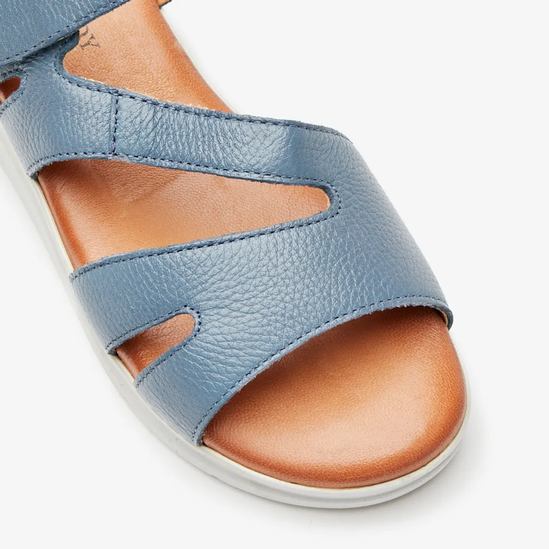 Adele Standard Fit Women's Leather Strappy Sandals Chic Motion Easy Clean Surface