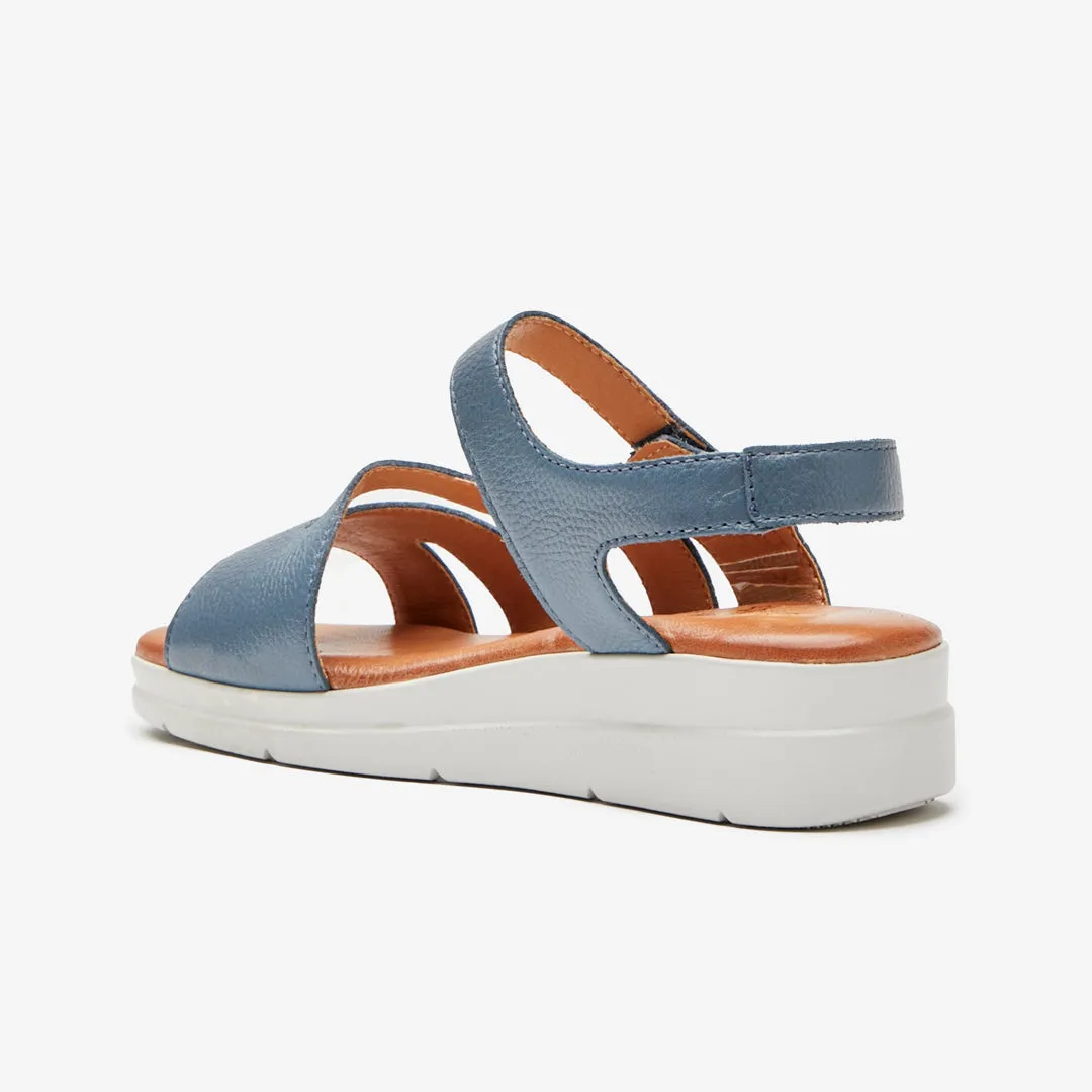 Flexible Grooves Sunshine Fit Adele Standard Fit Women's Leather Strappy Sandals