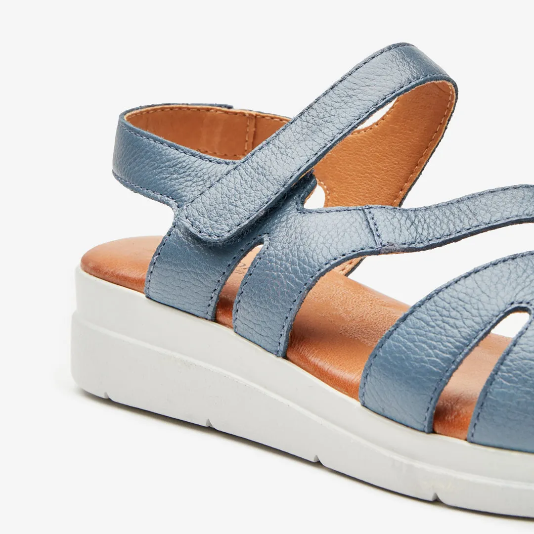 Fresh Look Adele Standard Fit Women's Leather Strappy Sandals