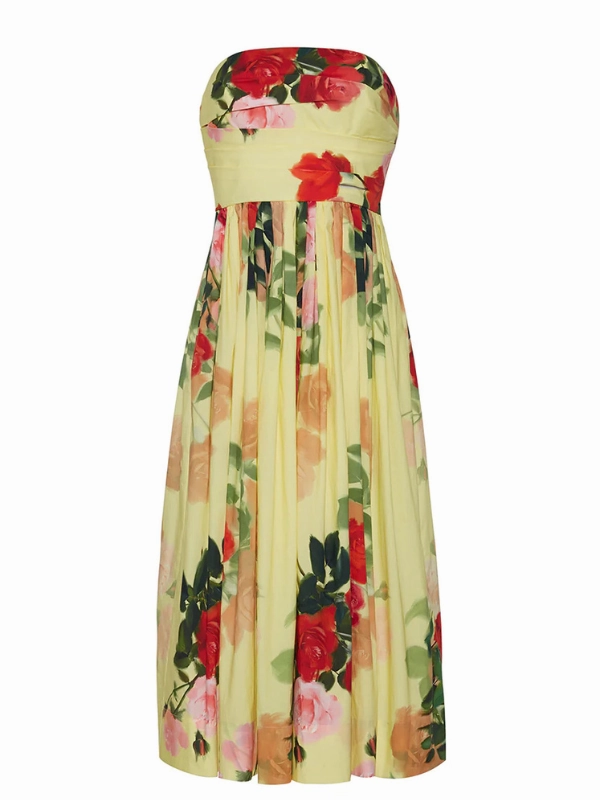 Ankle-length Daria Dress in Le Rose Yellow