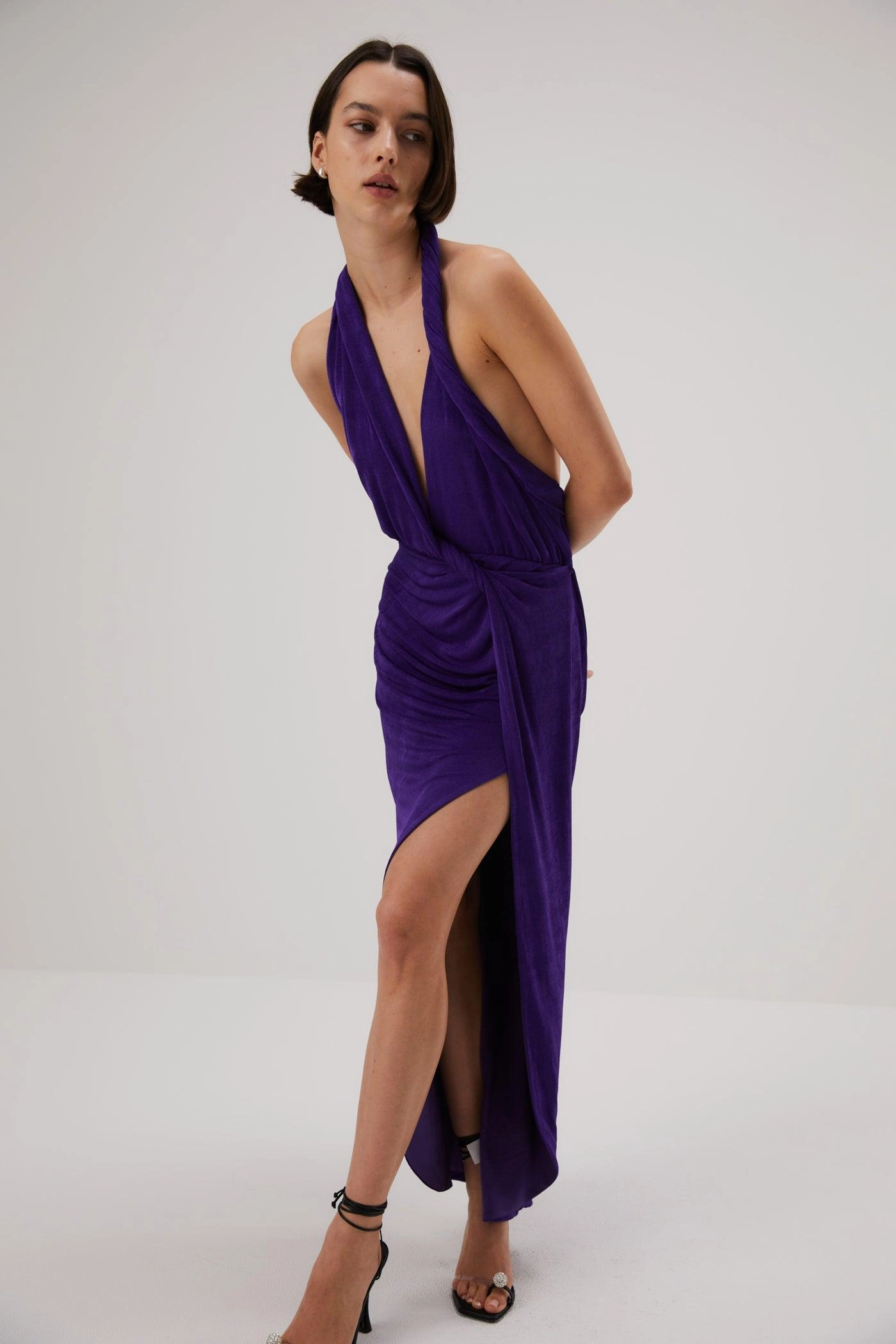 Linen Chic Misha Venetia Slinky Jersey Gown - Ultra Violet