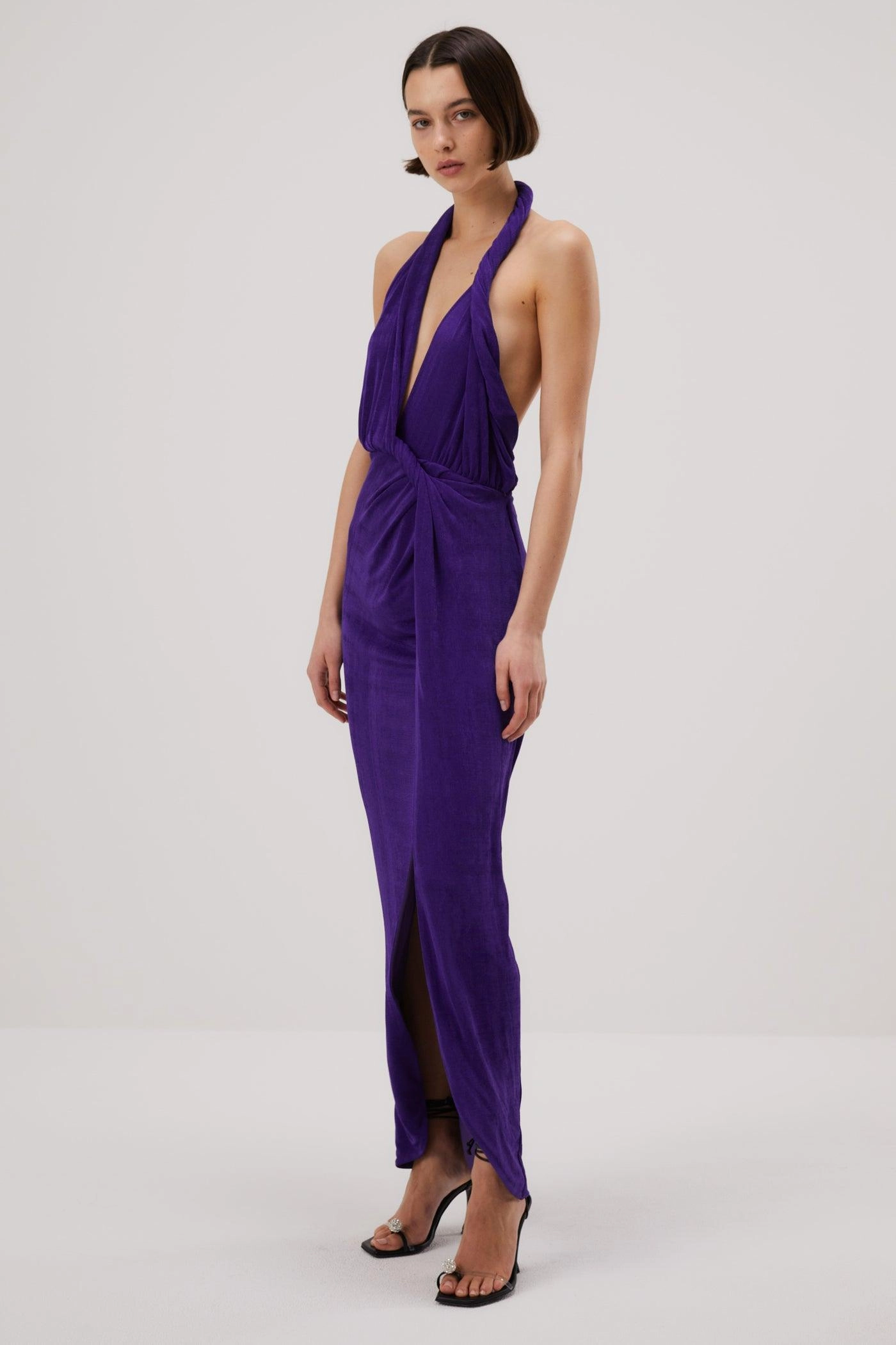 Misha Venetia Slinky Jersey Gown - Ultra Violet Flowing Fit