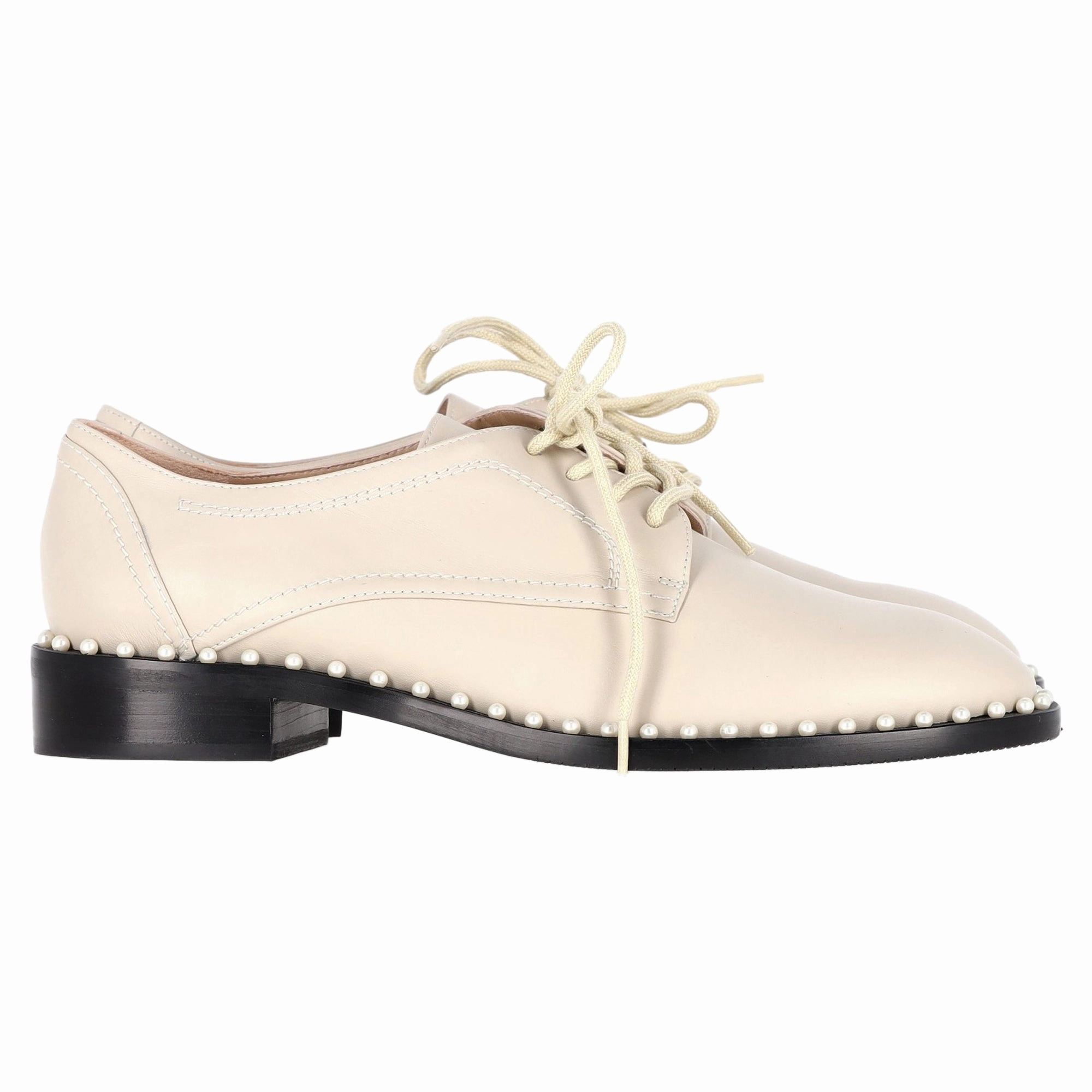Kitchen Safe Buy Glow Stuart Weitzman Pearl Accent Brogues in Nude Leather