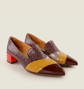 Women's Jammu Loafer Shoes In Brown Press Look School Day